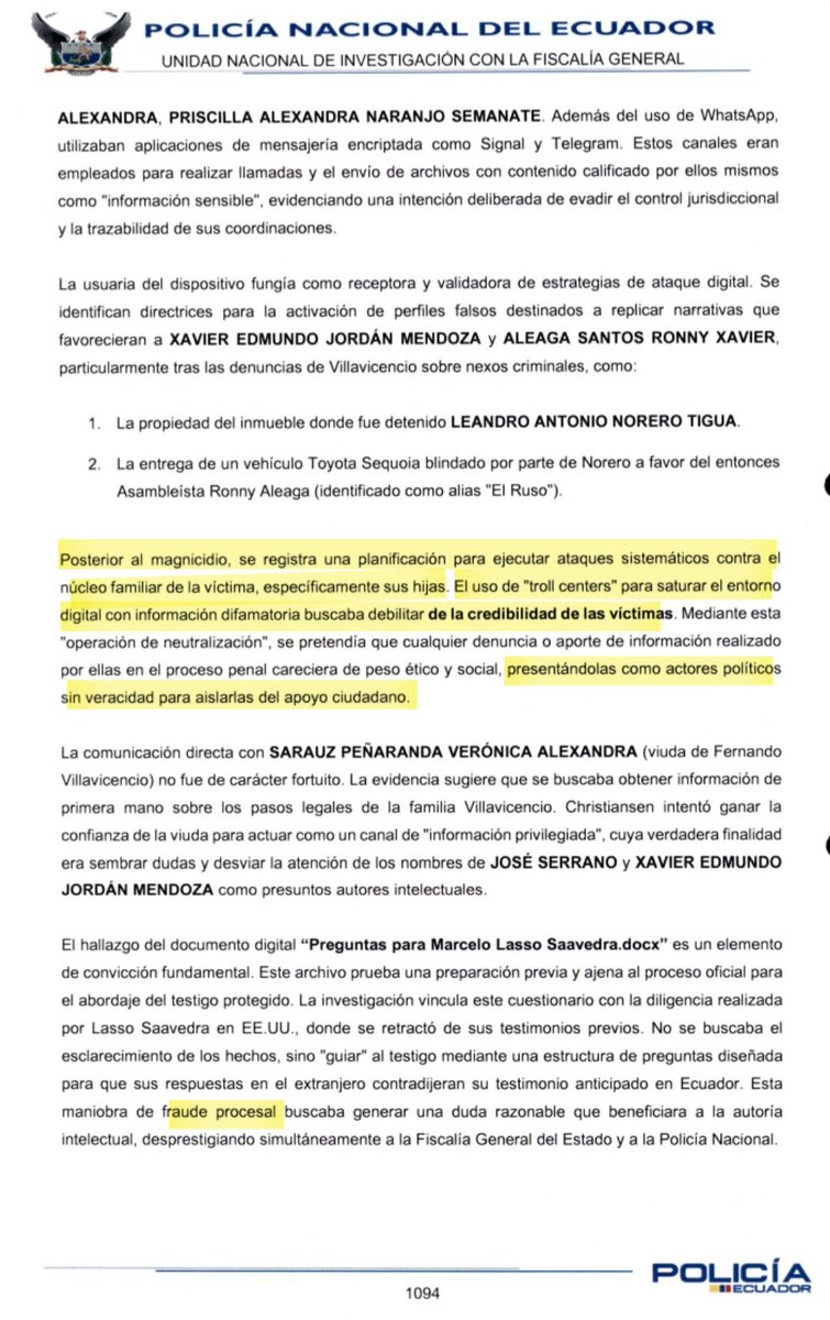 ArduinoTomasi2's tweet photo. —"Ya le mandé a meter 30 mil / Suave que no se note"

«Posterior al magnicidio, se registra una planificación para ejecutar ataques sistemáticos contra el núcleo familiar de la víctima, específicamente sus hijas. El uso de "troll centers" para saturar el entorno digital...»

👇🏼 https://t.co/FjcFtW1hFH
