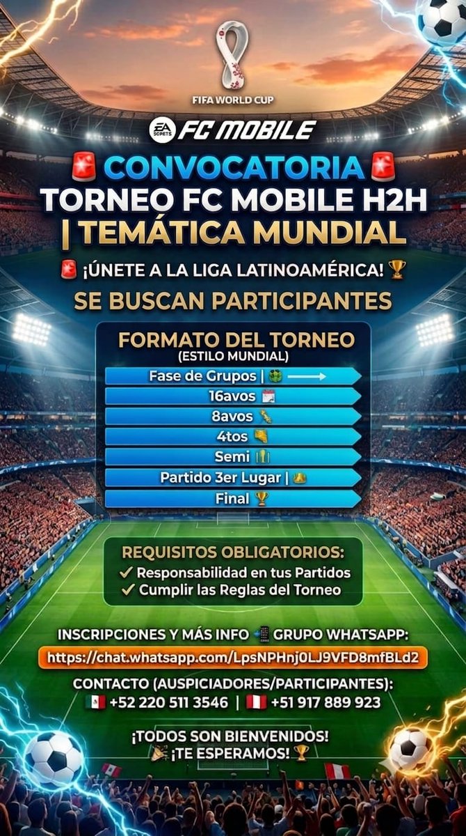 GIAREM14's tweet photo. Buscamos participantes para torneo H2H con temática del mundial, los que esten interesados al interno o entrar al siguiente link https://t.co/on0wG1XESu
RT por favor @tutiofifa @HDWolvie @fifa_droid https://t.co/aRW8T2DkDu