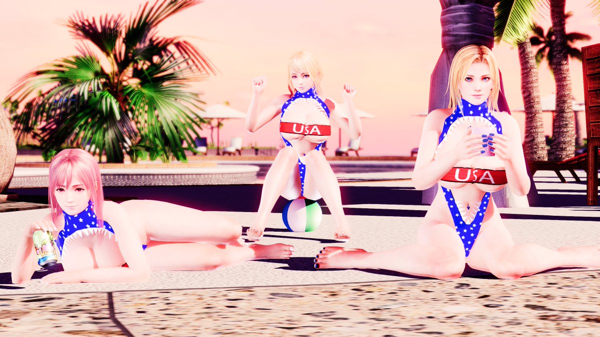 sayamonz's tweet photo. #DOAXVV #honoka #ほのか #yukino #ゆきの #Tina #ティナ・アームストロング #HappyIndependenceDay2026 https://t.co/wShxSzVjNv