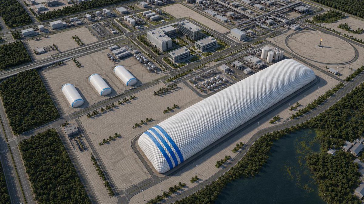 UrsusEnergy's tweet photo. From blueprint to reality. 🏗️
With basic engineering completed for our LNG project and the Data Airdome–CCS complex, here’s the first render of PODEBI Coatzacoalcos II in 2029.
LNG + AI data centers + carbon capture in the Isthmus of Tehuantepec.
#LNG #PODEBI #Mexico https://t.co/twvTHhWfrd