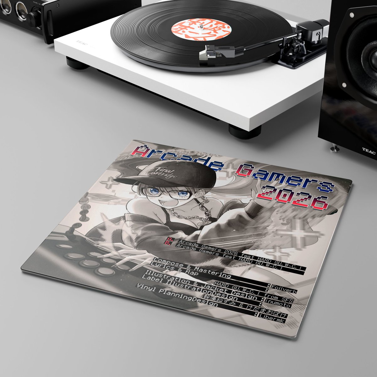 tako180's tweet photo. RoomieTale様にて、
『Arcade Gamers 2026 feat HARD GU.W-C.I』の3Dレコード改変用テクスチャパックが掲載されました‼️🎮💿
VRChat内でレコードジャケットとして飾っていただけます！
14年の時を経て、伝説のゲーセン讃歌がアナログレコードに。100円玉の記憶を、グルーヴの溝に刻め。
RoomieTale様特設ページ:
https://t.co/NKF8zyumlO

音源視聴リンク:
https://t.co/qqT86pB13d

音源購入リンク:
https://t.co/uY0wLZM3VQ

関係者の皆さま、RoomieTale様、ありがとうございます‼️🔥

#VRCでレコードを飾ろう
#VRChat
#RoomieTale
#ArcadeGamers2026