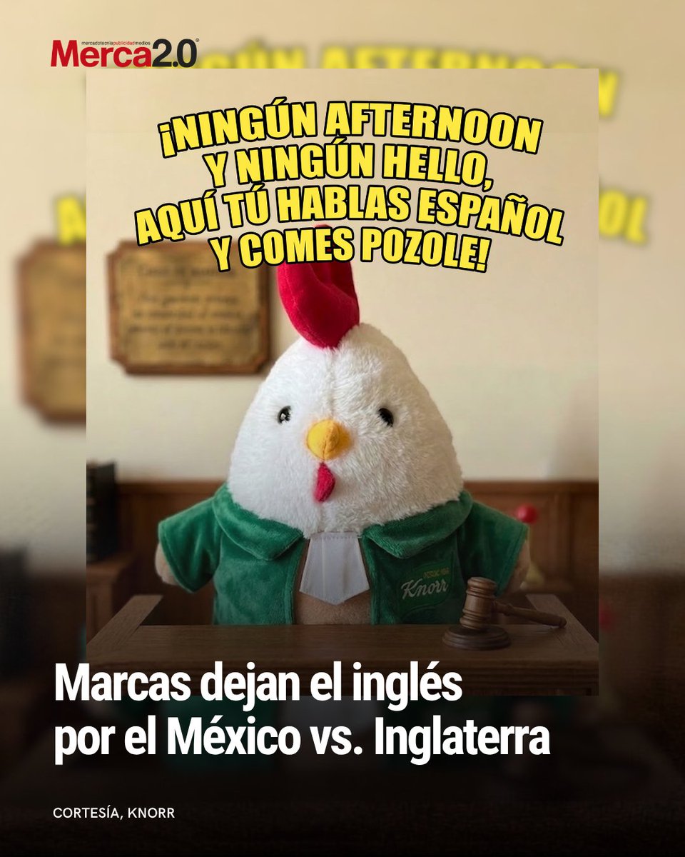 Merca20's tweet photo. En el marketing deportivo hay campañas millonarias que tardan meses en desarrollarse y otras que nacen en cuestión de horas.  La decisión de las marcas de traducir sus nombres al español previo al encuentro entre México e Inglaterra en los octavos de final del Mundial 2026. https://t.co/jNn8MfXrIL