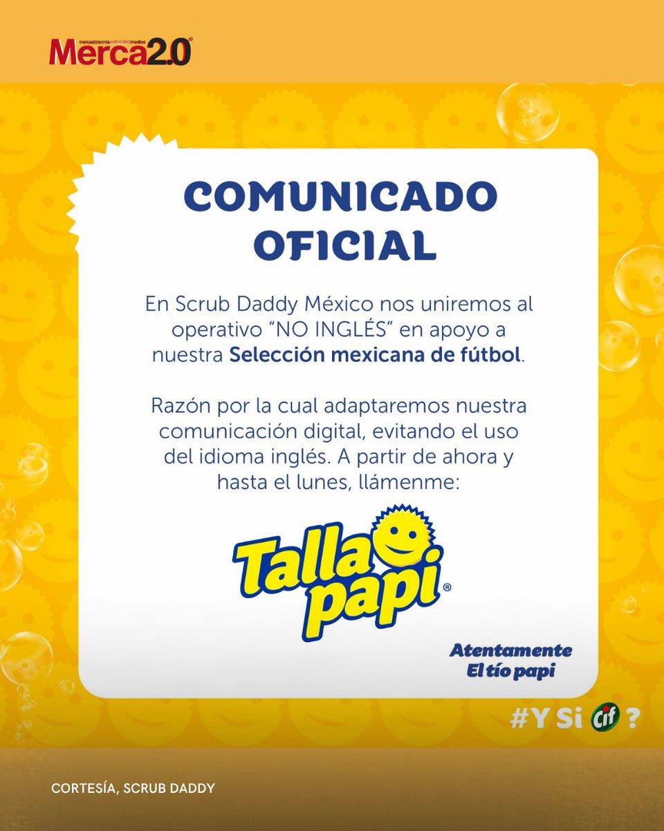 Merca20's tweet photo. En el marketing deportivo hay campañas millonarias que tardan meses en desarrollarse y otras que nacen en cuestión de horas.  La decisión de las marcas de traducir sus nombres al español previo al encuentro entre México e Inglaterra en los octavos de final del Mundial 2026. https://t.co/jNn8MfXrIL
