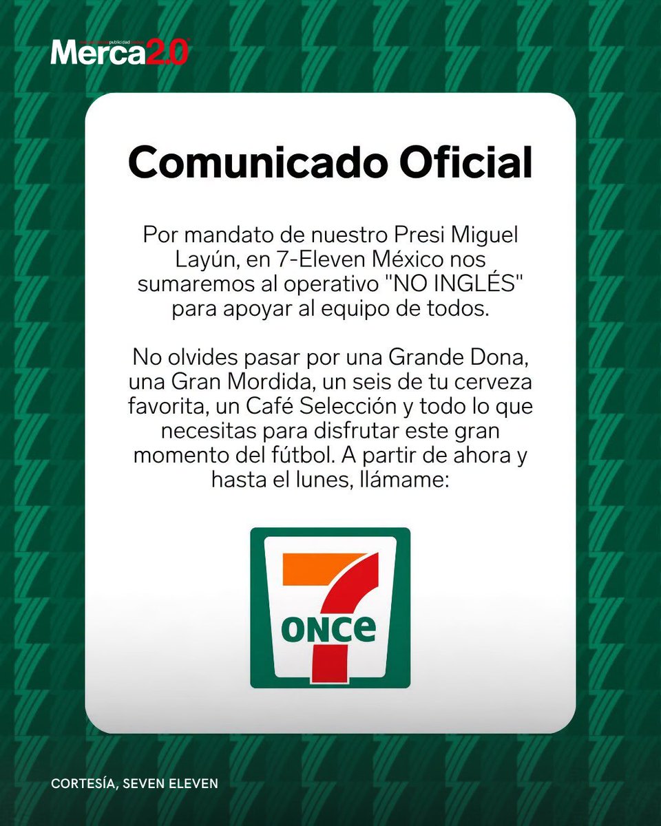 Merca20's tweet photo. En el marketing deportivo hay campañas millonarias que tardan meses en desarrollarse y otras que nacen en cuestión de horas.  La decisión de las marcas de traducir sus nombres al español previo al encuentro entre México e Inglaterra en los octavos de final del Mundial 2026. https://t.co/jNn8MfXrIL