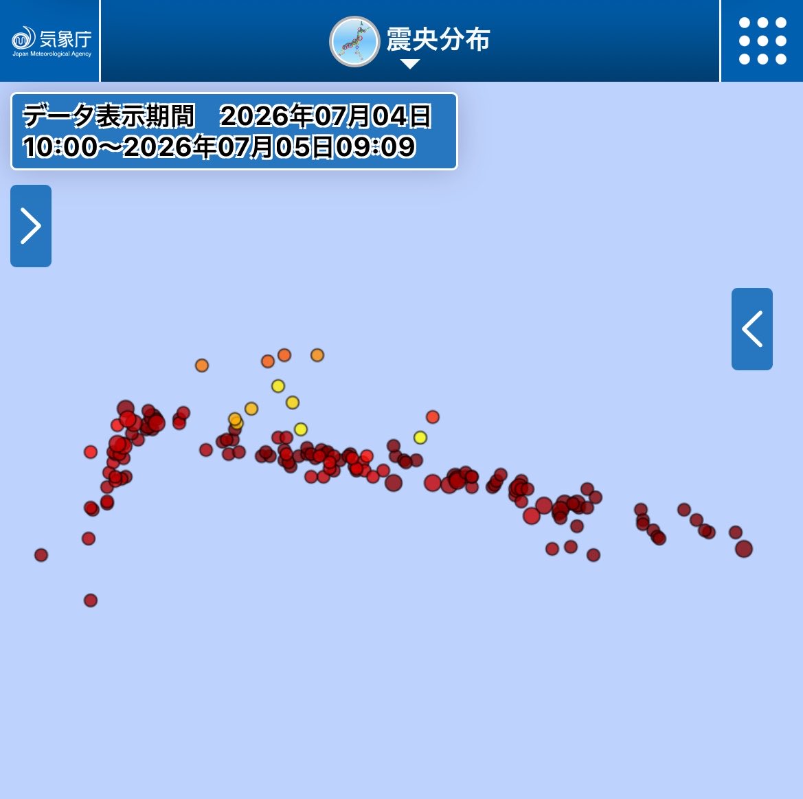 TokyoCityCam's tweet photo. 福島県沖で地震が一直線に起きてる
こんなの初めて見た https://t.co/muf6OCKiML