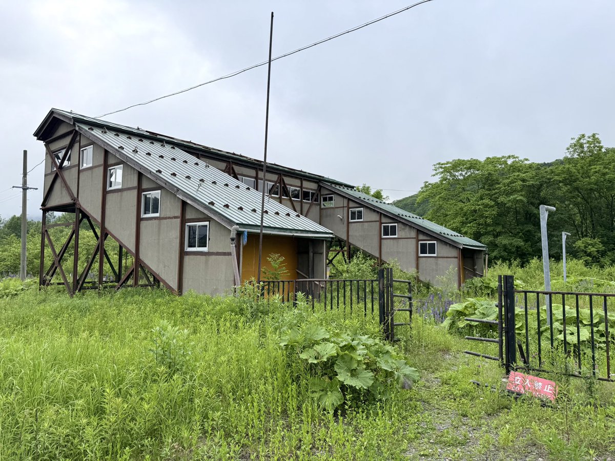 ktgw_tr's tweet photo. 落合駅跡
台風による休止以降、線路にはルピナスが生い茂り廃線跡同然の様相に。廃止後も駅名標が外された以外に大きな変化は見られませんでした。駅を俯瞰できる跨線橋は封鎖され、駅西側に線路跡を横断する通路が設けられていました。
駅舎は一応保存される方針のようですが、今後が心配されます。 https://t.co/WXjDFYR4TL