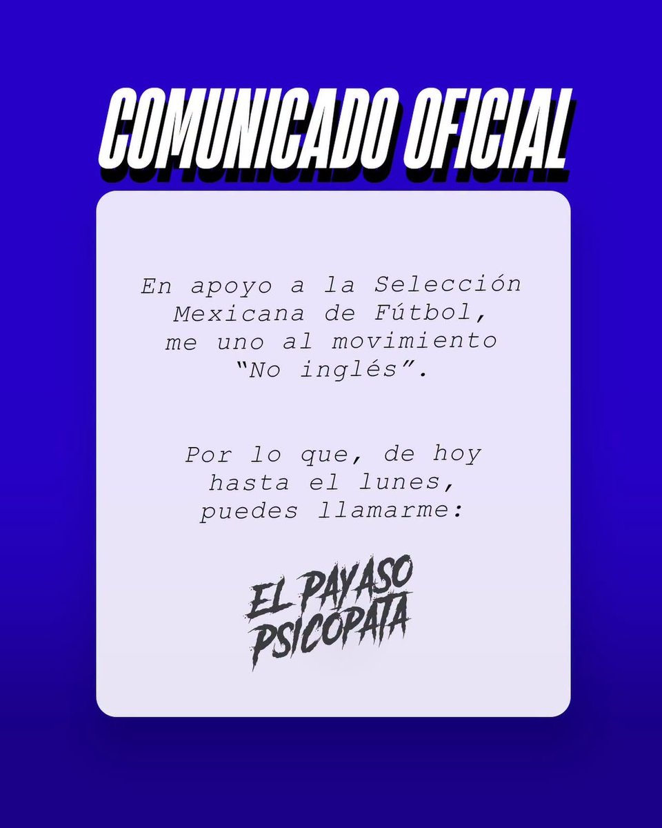retodiariomx's tweet photo. 🇲🇽📲 ¿De dónde salió el trend del “no inglés”?

🧠🔥 El llamado “No inglés” nació como una ola de humor en redes, impulsada por la previa del México vs Inglaterra, donde usuarios comenzaron a “mexicanizar” palabras y marcas en forma de broma para calentar el ambiente mundialista.

😂📈 La tendencia creció cuando marcas, medios y aficionados se sumaron con publicaciones creativas y adaptaciones de nombres en español, convirtiéndose en un fenómeno viral que mezcla fútbol, identidad y redes sociales.

Parte 2 👇🏻 
#MéxicoVsInglaterra #NoInglés #Mundial2026