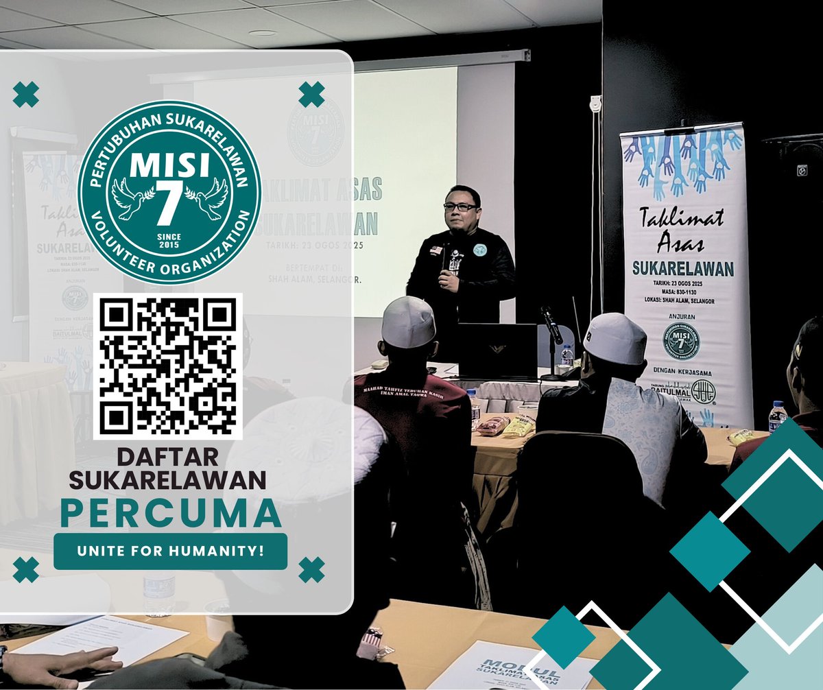 VMisi7's tweet photo. DAFTAR sebagai #SukarelawanMISI7 #PERCUMA sahaja.
Klik pautan untuk pendaftaran: https://t.co/8Xt4f9wqfo
SENARAI PROGRAM TERKINI SUKARELAWAN.
Sila ke pautan ini: https://t.co/fiiCi63gUD
**anda akan dihubungi menerusi email untuk informasi program/misi https://t.co/Vfb9tElcJT