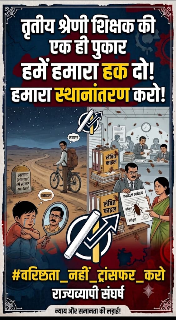 sk1sikar's tweet photo. #वरिष्ठता_नहीं_ट्रांसफर_करो
वरिष्ठता की बात करते हो@madandilawarजी तृतीय श्रेणी शिक्षक ट्रांसफर के लिए 1-2 इंक्रीमेंट भी छोड़ने के लिए तैयार
@RajCMO 
@BhajanlalBjp 
@narendramodi 
@VinodGarhwal001
@KumariDiya 
@CJP_for_India
@Fight4RightTeam 
@News18Rajsthan 
@rpbreakingnews https://t.co/PMLmZuhpAy