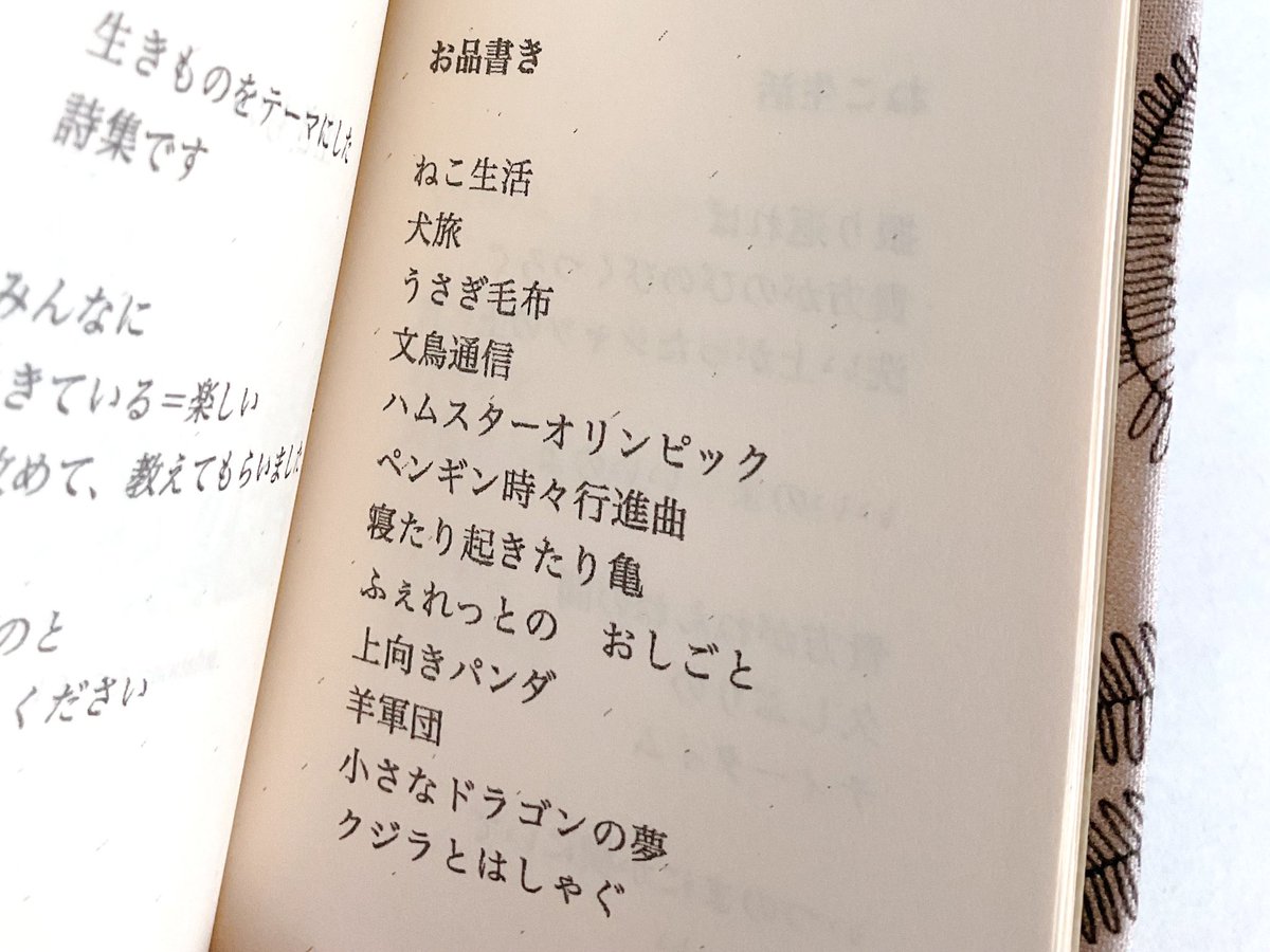 solaboart's tweet photo. 📕今年3冊目の #詩集 の #ZINE ☺️紙に凝ると単価が高くなってしまうので💦紙面に砂壁風の模様を入れてみました😊主張し過ぎず、でもちゃんと見えるように調整できたかな🤔📗 #詩集ZINE #solaboart #生きもの https://t.co/hwXKRpYoi7