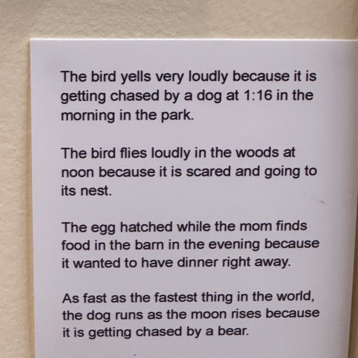ratappreciator's tweet photo. none of the poems anyone is sharing are as good as these poems written by local children learning how to use adverbs https://t.co/yxEB8WWRx0