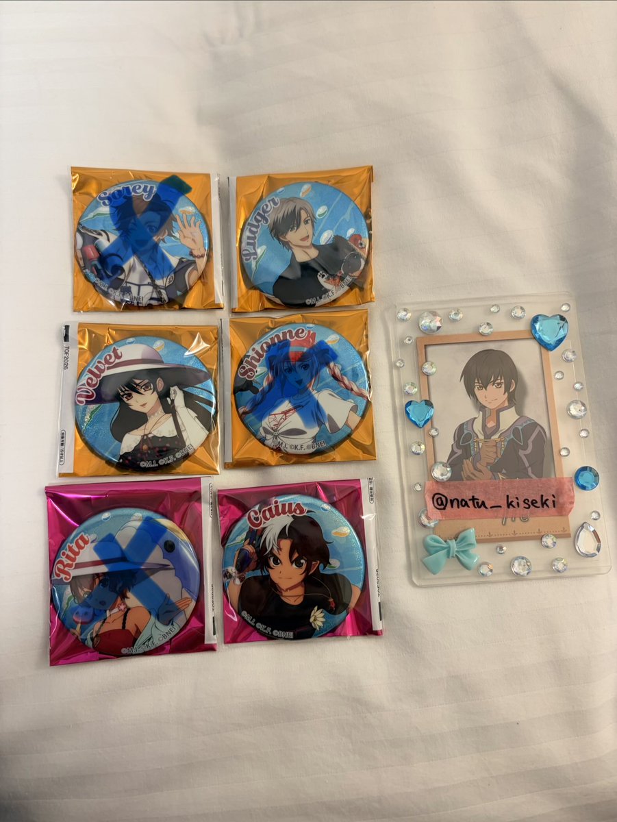natu_kiseki's tweet photo. 【譲渡】テイルズ　テイフェス  グリッター缶バッジ　缶バ

譲)
カイウス､ベルベット､★ルドガー

求)
定価
★は単体譲渡不可
★をお求めの場合は無印から同数必須

友人分代理募集

まとめての方優先

現地手渡し又は後日郵送

検索からでもお気軽にお声がけ下さい https://t.co/hNxivH6uw6