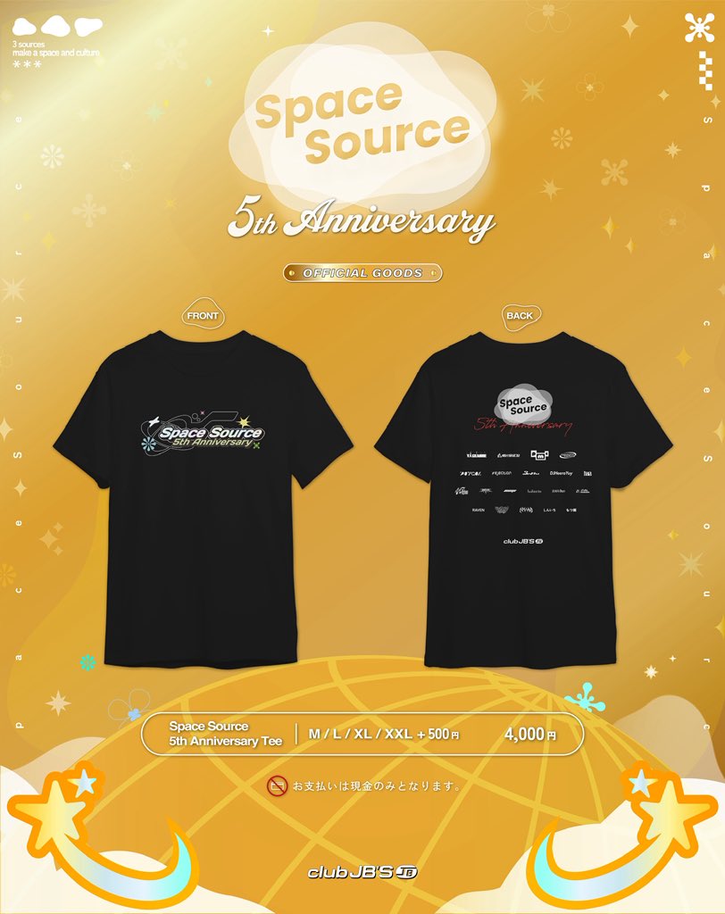 _watarumusic_'s tweet photo. 🎊 "𝙎𝙥𝙖𝙘𝙚 𝙎𝙤𝙪𝙧𝙘𝙚" 5th Anniversary!! 🎊

🗓️ 2026.07.05 ㈰｜13:00-21:00
📍 club JB'S @clubjbs 

✸ 主宰 #スペソー 5周年は本日開催‼️
周年限定のグッズは12:30より販売します🙏🏻

前売り券は完売の為、混雑が予想されます。
是非オープンから踊りに来てｸﾀﾞｻｲ‼️ https://t.co/eYtsV2ZlSM