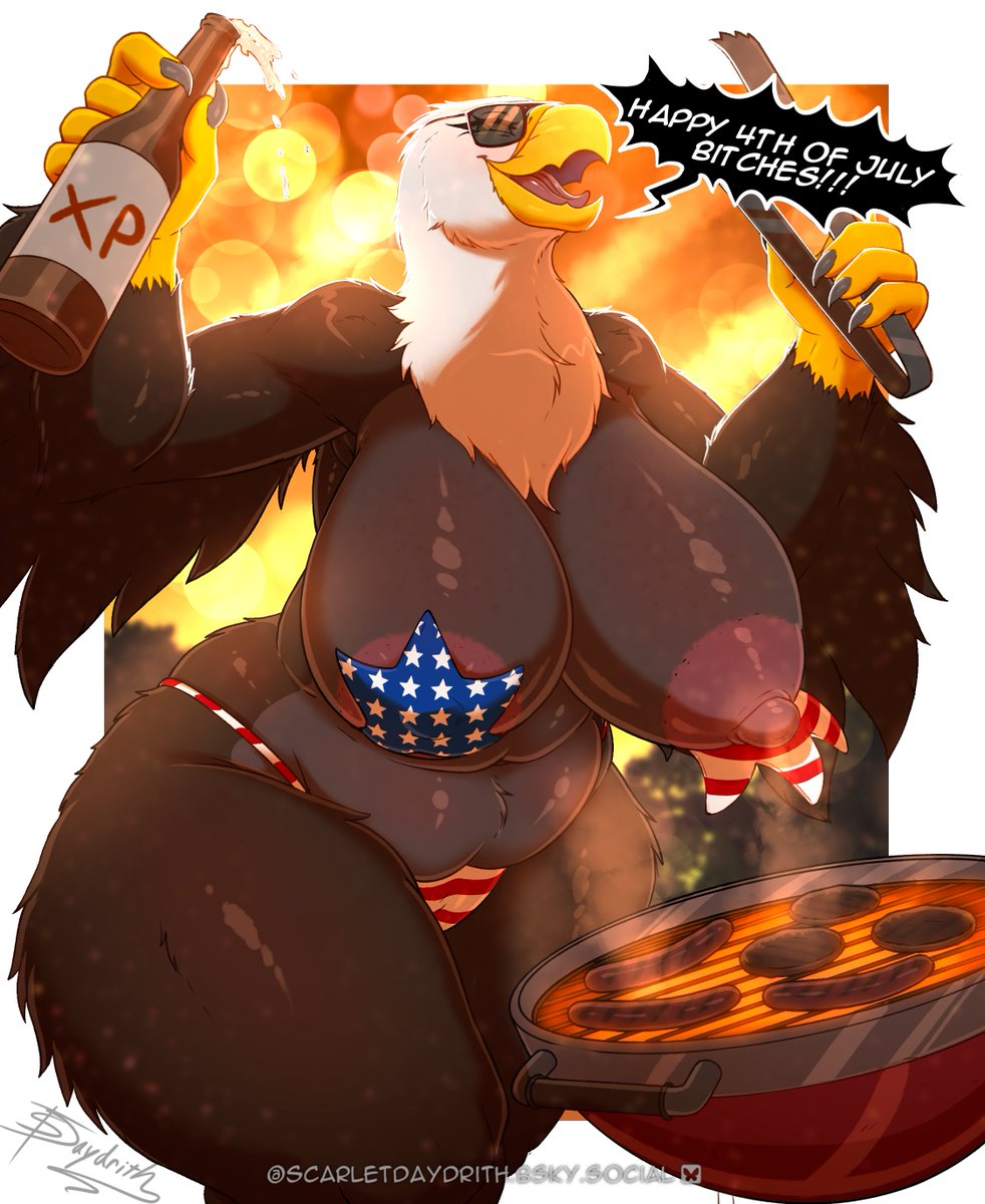 ScarletDaydrith's tweet photo. FIREWORKS STARTING! NO MORE TIME TO DRAW!! HAPPY 4TH OF JULY!!!!!!!! (P.s. Eagle titties) https://t.co/P0zbaeg8OH