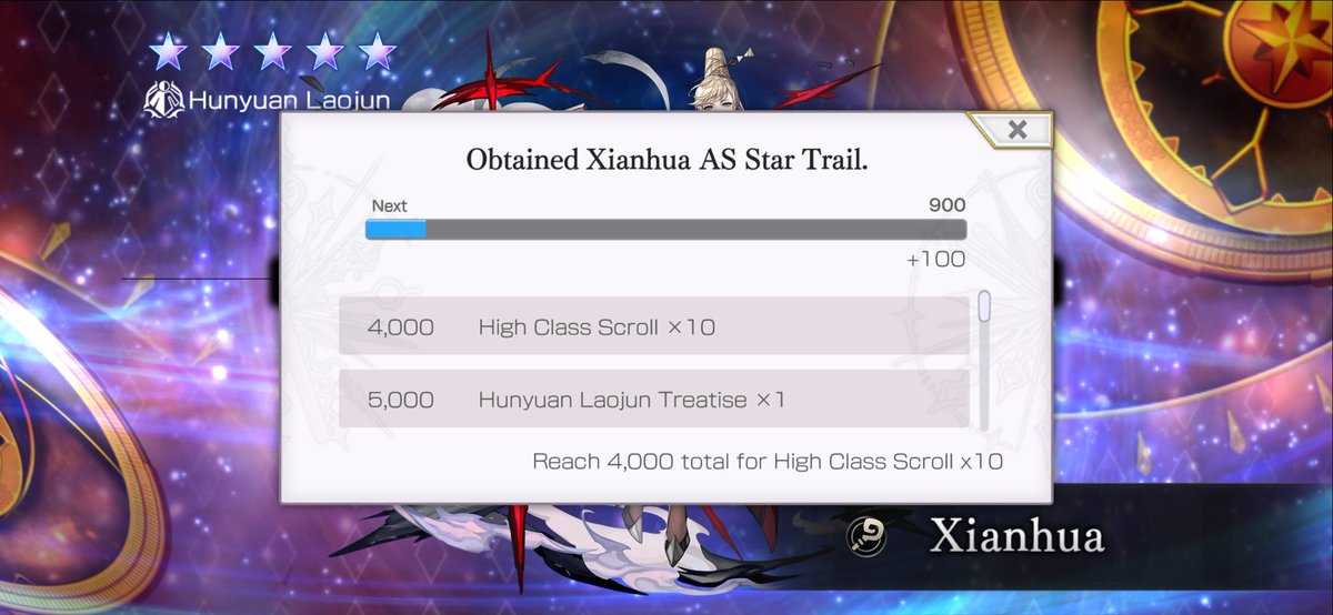 yueeiv's tweet photo. Single pull luck slowly back again after years of drought. #anothereden #gacha #singlepull #xianhuaAS https://t.co/Ikw9u6tpCB