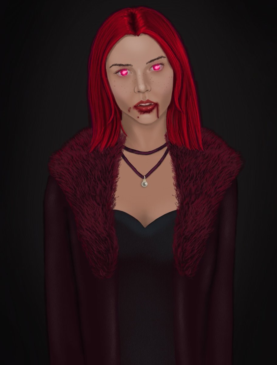 leebunnee's tweet photo. painting my lesbian vampire oc again #wip #illustrationㅤ https://t.co/WPiN0iYPFH