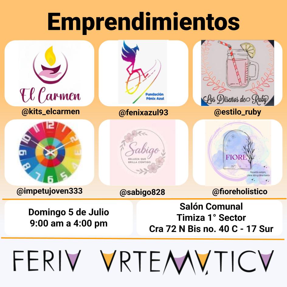 Artematica209's tweet photo. ¡Hola! 👋

Estos son los emprendimientos que estarán el domingo 5 de Julio de 9 am a 4 pm, en el salón comunal de Timiza 1° sector. 🎪🎶👨‍👩‍👧‍👦🍽️🛍️

¡Te esperamos! ✨

Ubicación: 📍 https://t.co/S4SLNjIk4F https://t.co/JrhMUYqUsQ