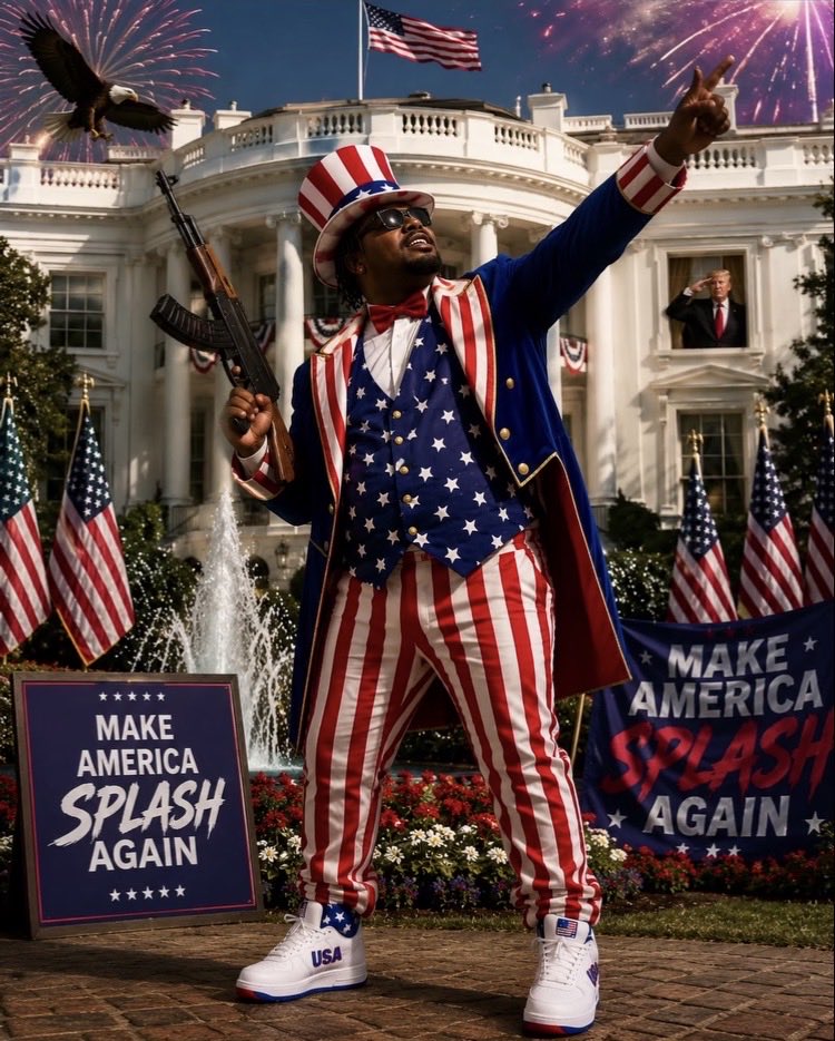 yungdeco's tweet photo. 😝 ion know nan bout slavery I was born in 90s!! USA Baby !! #Happy4thJuly #onjuice #usa https://t.co/uPjgrfaWUN