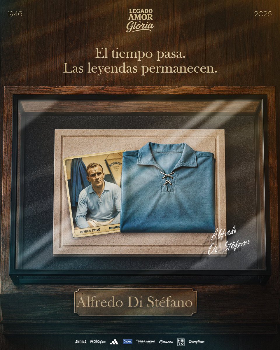 MillosFCoficial's tweet photo. 100 años del natalicio de don Alfredo Di Stéfano, 𝐿𝑎 𝑆𝑎𝑒𝑡𝑎 𝑅𝑢𝑏𝑖𝑎. ⚡💙✨

Ⓜ️⚽ Uno de los mas grandes del fútbol mundial y quien registró páginas de oro en nuestra hermosa historia. https://t.co/Srn6if3gyw