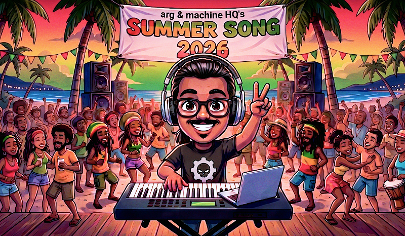 arg_machine's tweet photo. Now online at https://t.co/T1hxR38VlQ! Summer Song 2026, the new reggae instrumental from arg + machine HQ.

#Music #NewMusic https://t.co/GGVcVTRJ7B