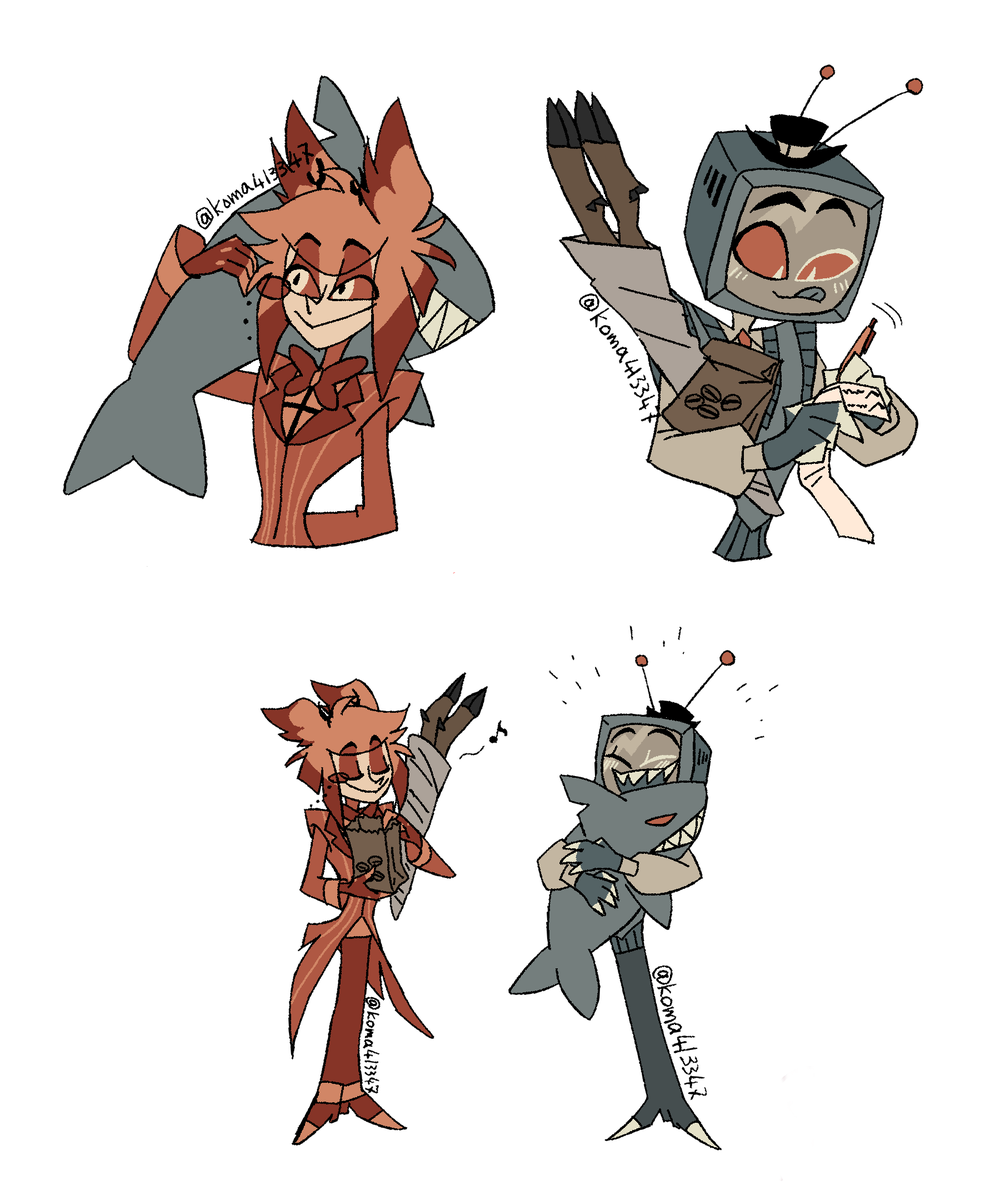 koma413347's tweet photo. 昨日のMAGMA絵チャで描いた旧友コンビ。
楽しかった〜！
#HazbinHotelAlastor #HazbinHotelVox https://t.co/zBzD3q0zBS
