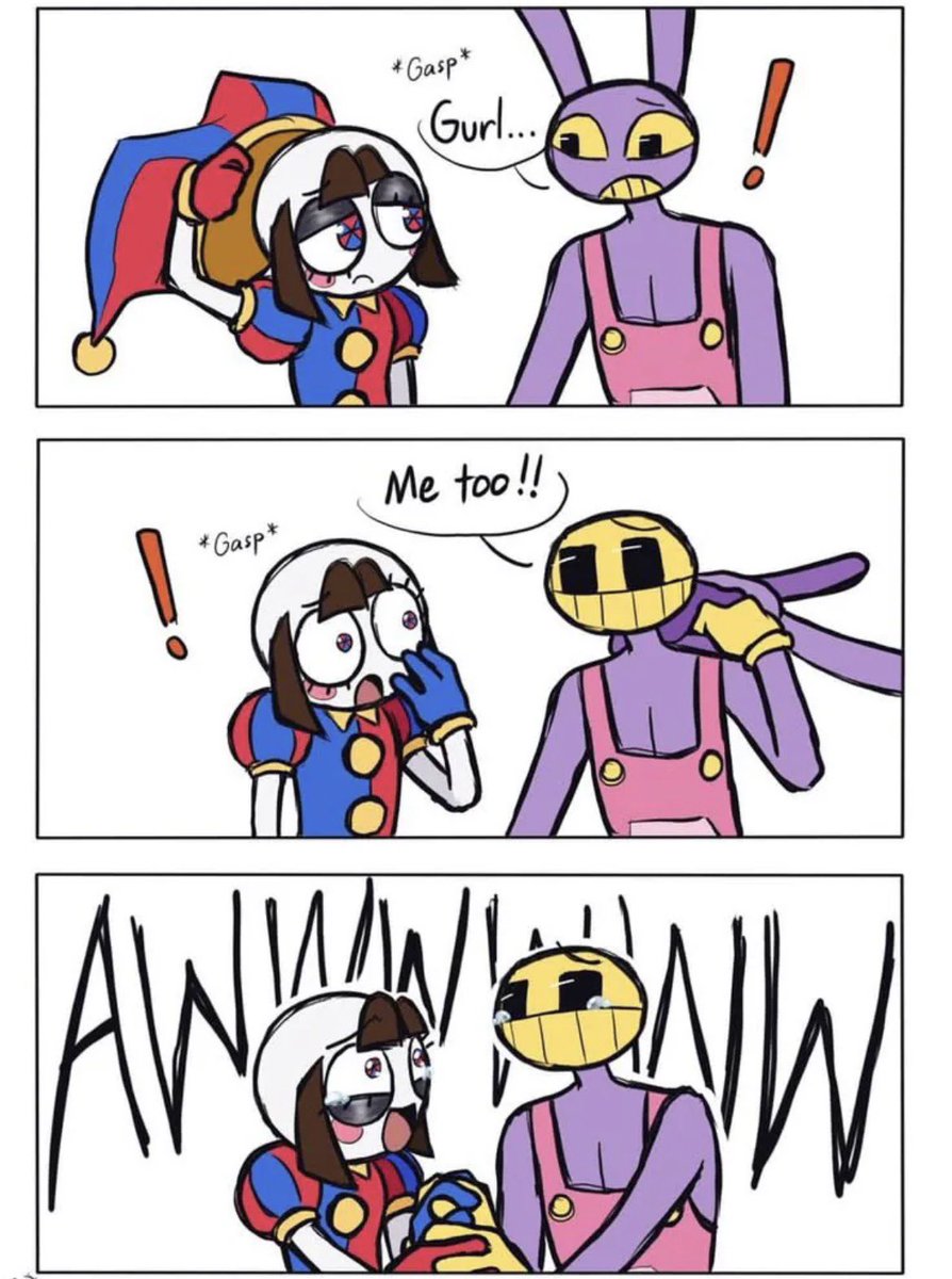 DigitalCircusVi's tweet photo. Awwwwwww crying 😭 

#tadc #theamazingdigitalcircus #Pomni #Jax #fanart #comic https://t.co/dBmssEdv9O