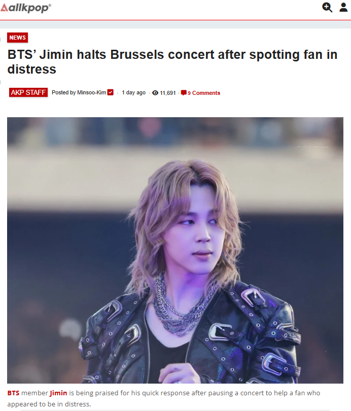 gio_sol21's tweet photo. Love seeing ppl talk about Jimin's talent &amp; noble heart. Usually, staff ensures safety when a fan is in danger, but it took Jimin’s intervention to stop the concert &amp; focus all attention on the fan who needed help.
#BeGoodBeLikeJimin 

https://t.co/PudIP3B7Qf https://t.co/mLWP3y0sIZ
