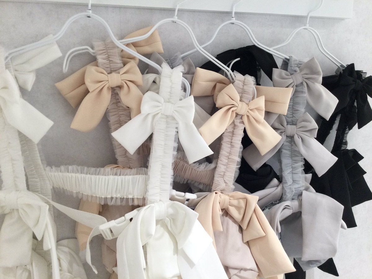 ▷おすすめアイテム Tulle ribbon harness オフホワイト/ピンク/アイス