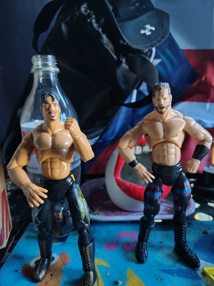 edanieldaisy's tweet photo. Wrestling item of the day. 

Day 1

Bought these 2 from a nearby comic book store today. Eddy &amp; Binwa. 

As someone who grew up with mostly hand me down toys, I love worn wrestling action figures that have lived a previous life. 

Their combined cost was less than a sandwich. https://t.co/zEMt7Mfdkh