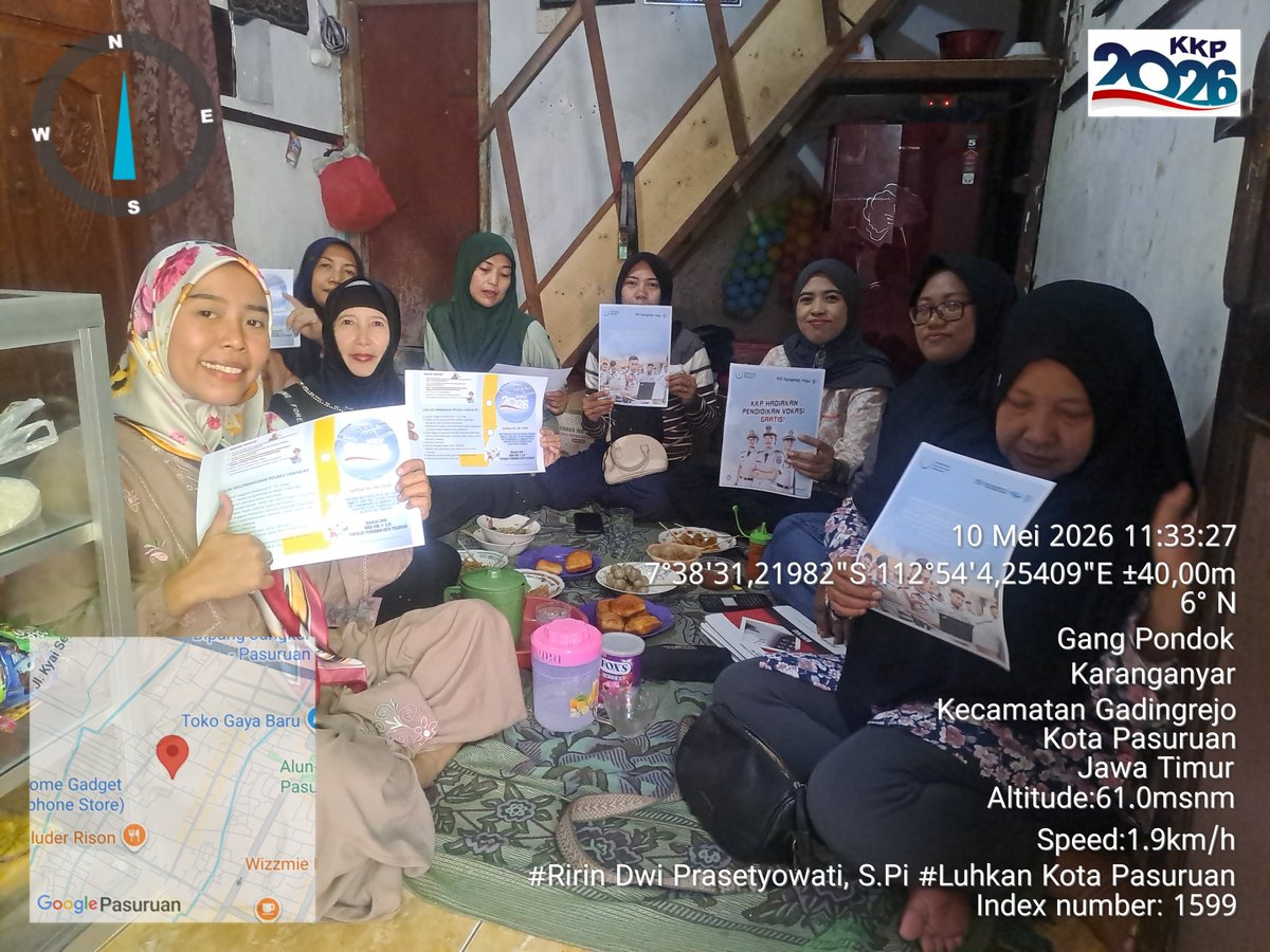 ririn_pi's tweet photo. Minggu (10/05/26) Ririn Dwi P, S.Pi,Luhkan Kota Pasuruan, Fasilitasi Akses Informasi Program Prioritas KP materi mengenai PermenKP 28 Tahun 2024 dan Sipentaru bersama Poklahsar Dapur Pantura
#GiatLuhkanSatminkalBWI 
@bppsdm_puslatkp
@bppsdm_bp3bwi
#bppsdm_kp 
#luhlapor https://t.co/Z4eVuIxyzk