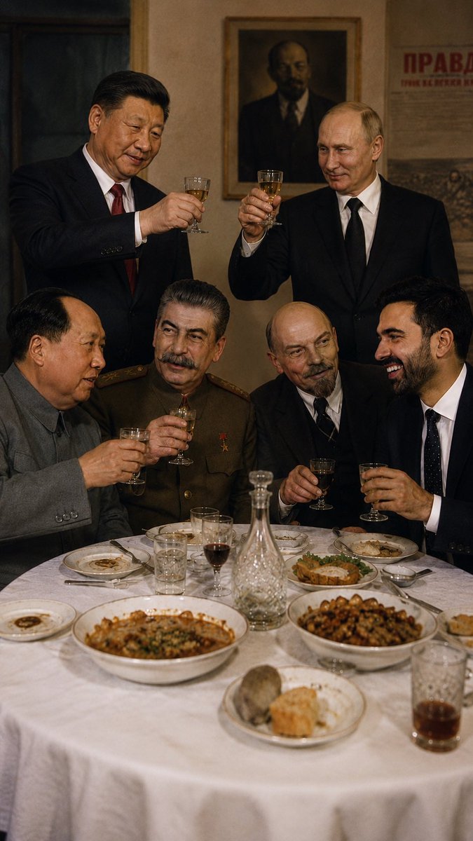 richardstabile's tweet photo. Mamdani’s group leaders past and present. Mao Zedong , Stalin, Lenin, Xi JinPing, Putin. Maduro was small fry not in picture. This idiot communist has to go! https://t.co/xpOyMiU8XD
