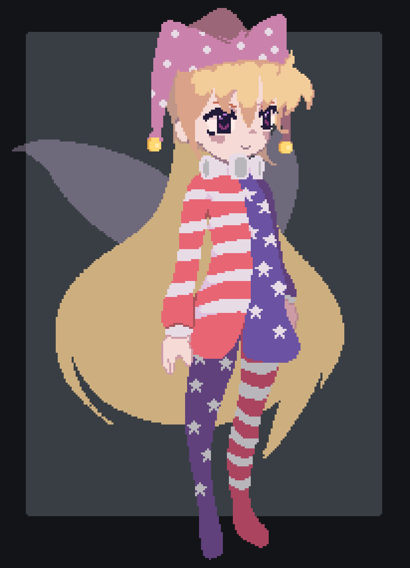 LemonJuiceForU's tweet photo. clownpiece pixel art for 4th of july #touhou #東方Project https://t.co/tBjO6LD8Mp