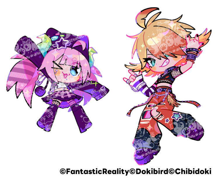 YOOKIkiku's tweet photo. 💀💛work🩷💀
I drew the Key Visual, Merch illustrations, and Outfit designs for #DokiRewindTime!

Congratulations on a successful concert, and happy birthday Dokibird! https://t.co/LfVGZsUMUQ