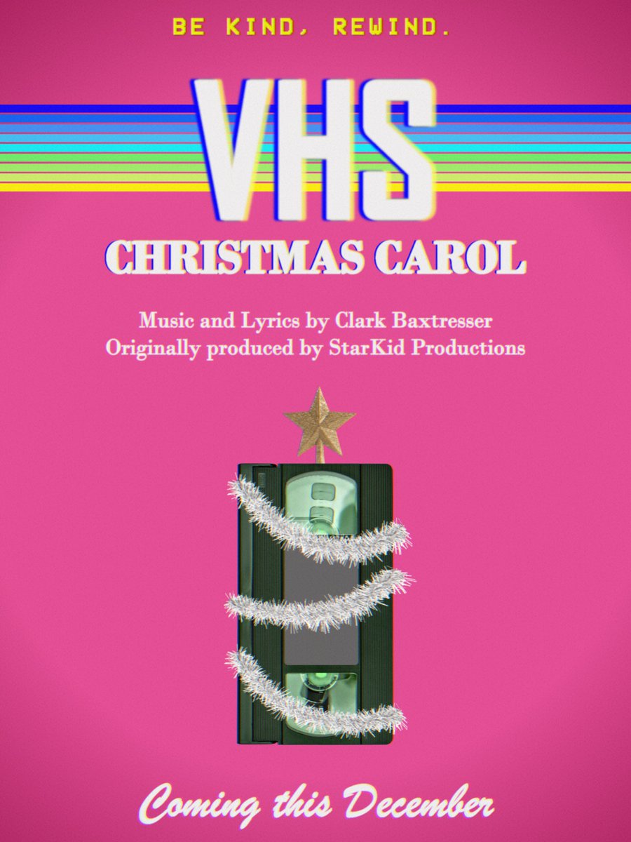 MisoMusicals's tweet photo. Coming this December 2026 

A VHS Christmas Carol
Music and Lyrics by Clark Baxtresser
Originally produced by StarKid Productions
Stay tuned for auditions announcements coming soon!
Poster design by Kaili Mossman @808mossmallow 
#misomusicals #musicaltheatrejapan #starkid #vhscc https://t.co/Qd1AB9Cn7G