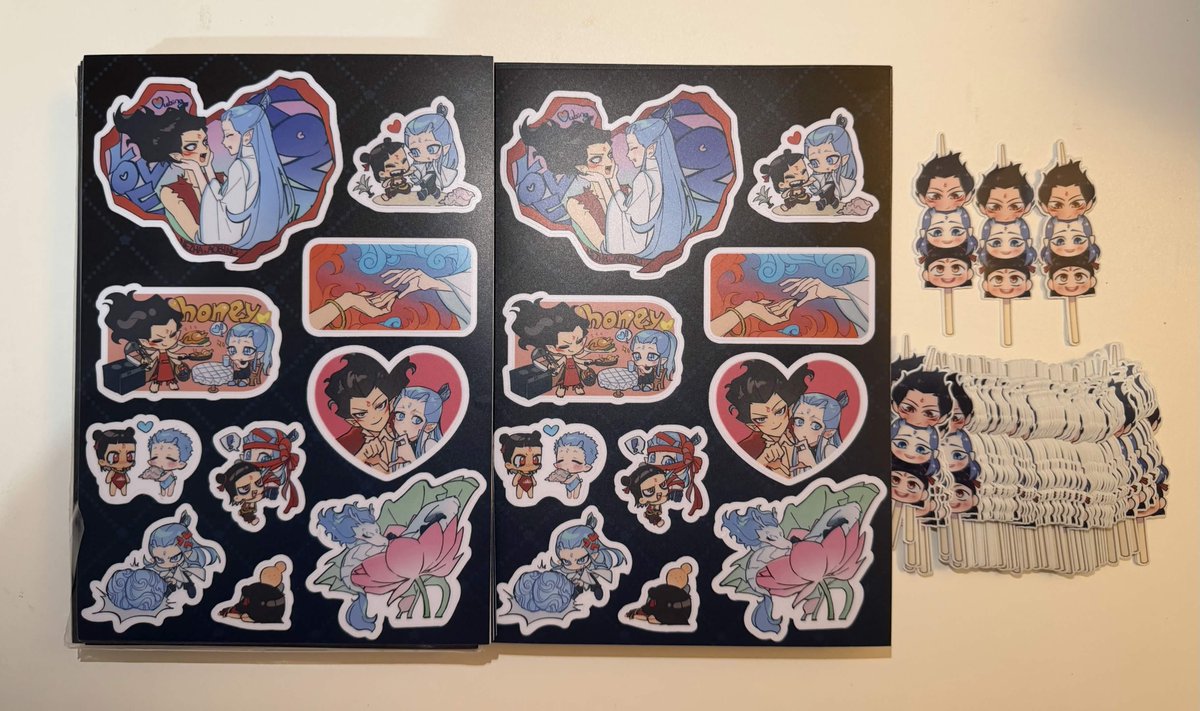 WITStarsZine's tweet photo. 🪷PRODUCTION UPDATE🐉

Our stickers are here and they're looking really adorable! https://t.co/WjgY2ZSP4C