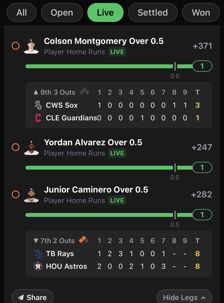 msims23's tweet photo. 3 leg HR parlay, thanks @CristinaBets 
#Goat https://t.co/iWV8u3bX62