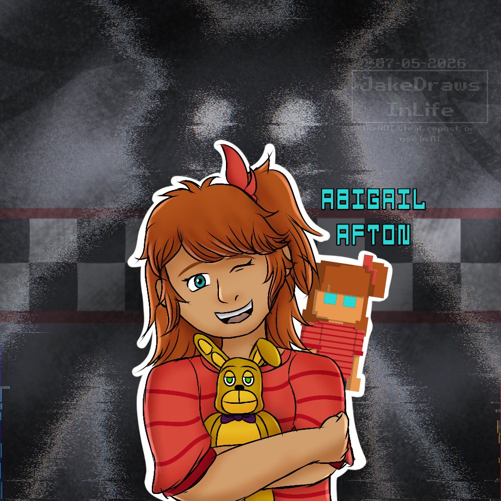 JakeDrawsInLife's tweet photo. 𝗙𝗡𝗔𝗙 𝗢𝗖: 𝗔𝗯𝗶𝗴𝗮𝗶𝗹 𝗔𝗳𝘁𝗼𝗻 𝗯𝘆: @Xx_bobBonnie

Right after you drew my FNAF OC, Jake Ivan Afton, I felt like drawing yours as well to say 'Thank You!" :>

#fnaf #fnafau #fnafoc #abigailafton #fanart https://t.co/rJhIRrjp5u