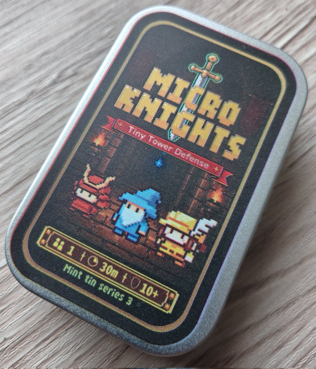 kumax25's tweet photo. ミント缶ゲームス3作目「ミクロナイツ」テスト版が届きました！
ダイスを用いたタワーディフェンスゲームになります。
過去最高の詰め具合です笑

後ほどプレゼントイベントを行います。フォローリプライ系で、「ミント・ダンジョン」「トライグリフ」「ミクロナイツ」をそれぞれ当選者に送ります！ https://t.co/qFdZyppwak