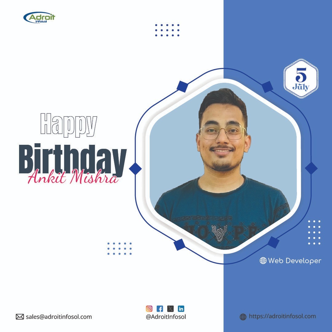 AdroitInfosol's tweet photo. Happy Birthday, Ankit! Cheers to another wonderful year🎉

Wishing you a day filled with happiness, success, and memorable moments.

#HappyBirthday #EmployeeAppreciation #TeamCelebration #adroitinfosol #lifeatAI https://t.co/wrkgd0XrS8