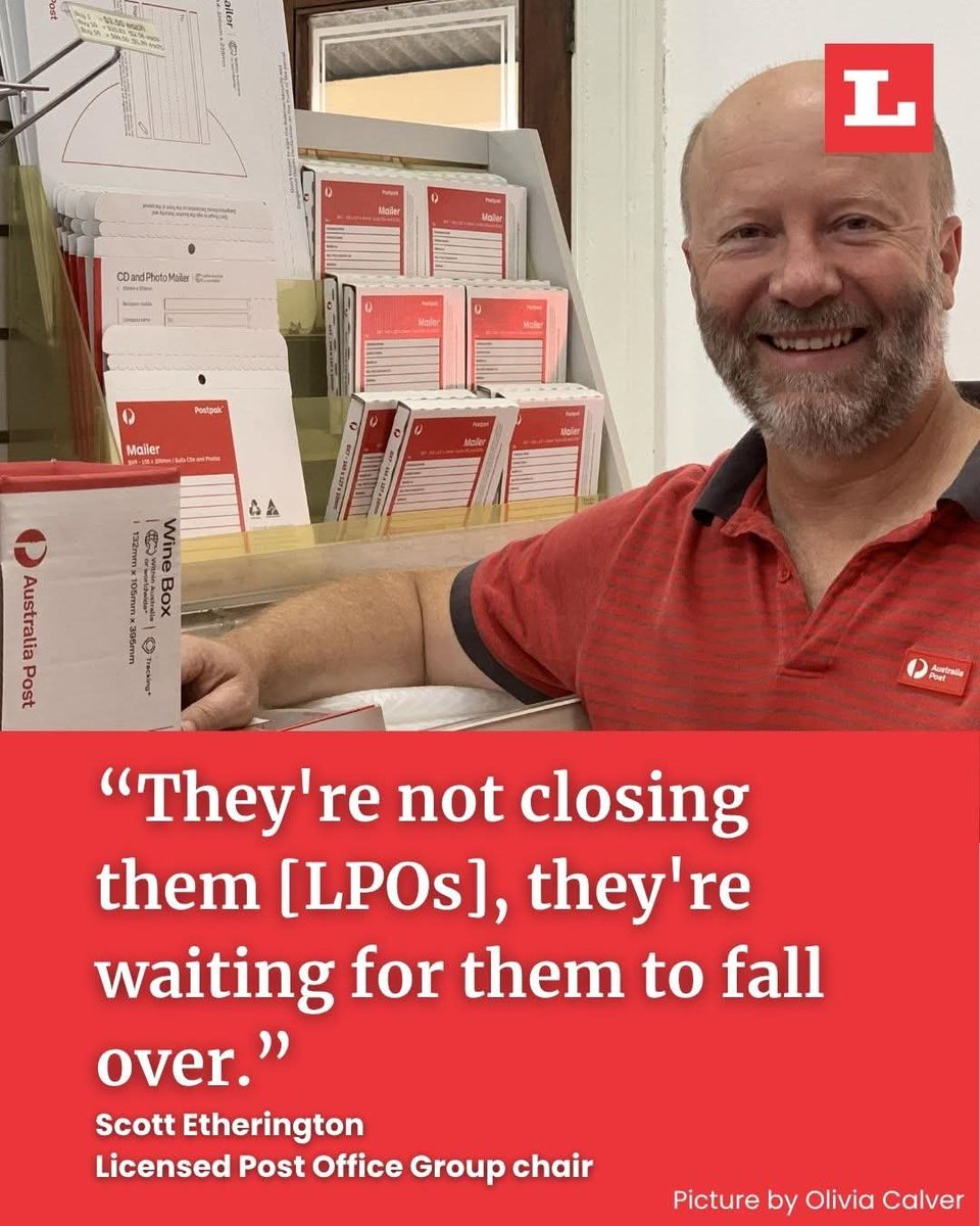 fuwap15's tweet photo. 2800 Community Licensed Post Offices @LPOGroup , who kept Australians connected @auspost ...every single day...

through bushfires...

through the Pandemic...

through the floods...

deserve to be paid fairly @AlboMP @SenSHenderson @AnikaWells ?

#auspol https://t.co/II2oZsdoAK