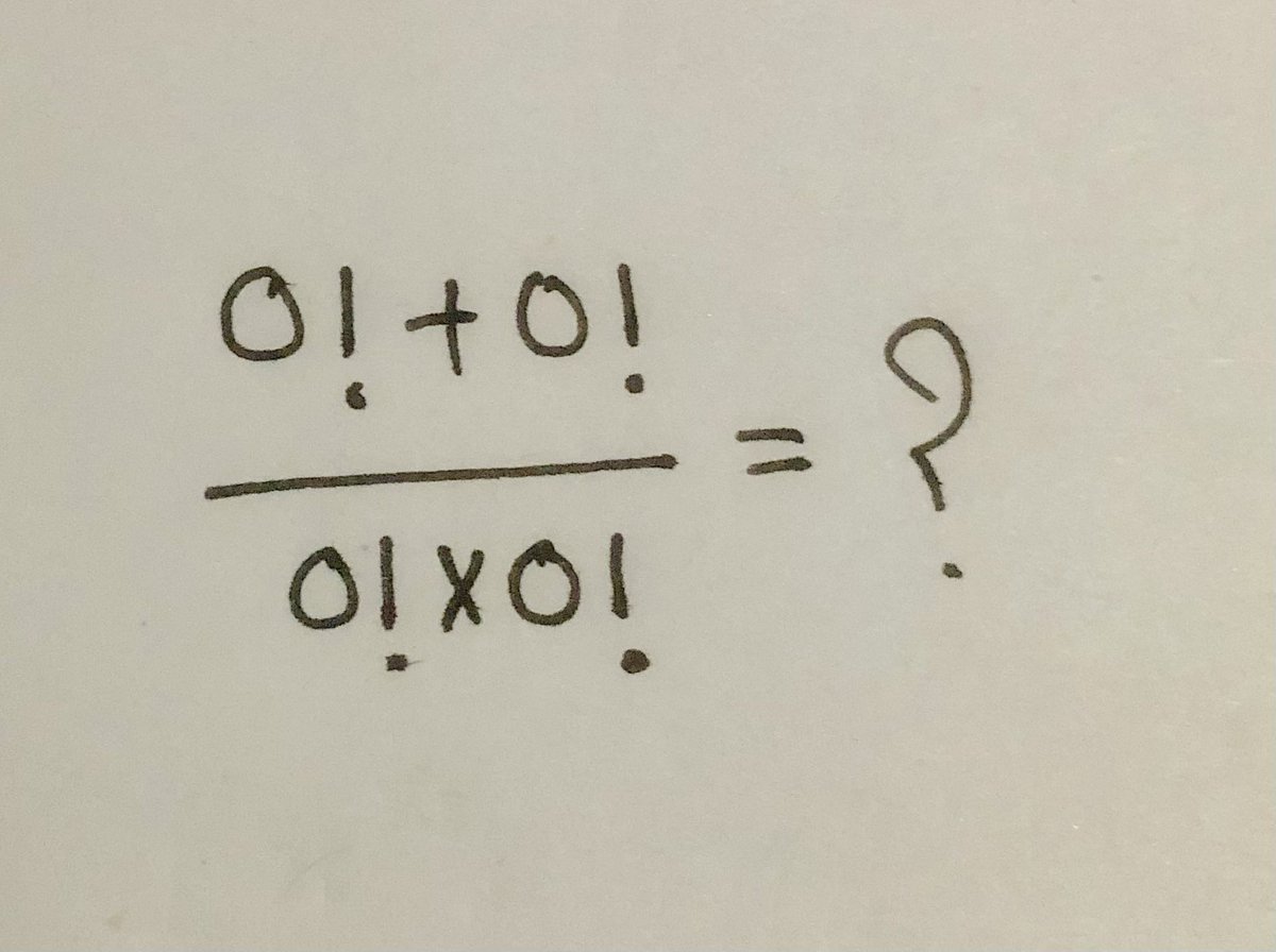 mathtech789's tweet photo. (0!+0!)/0!*0!=? https://t.co/ZI0m55ztmu