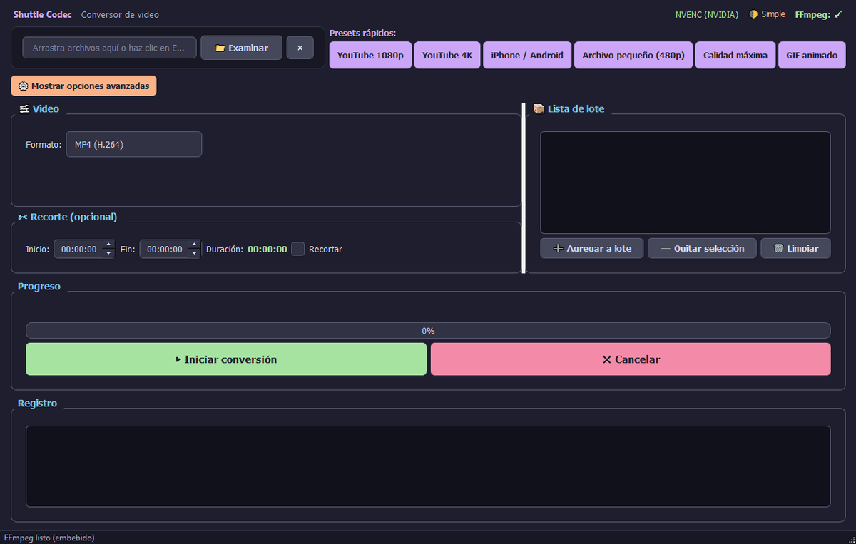 iam_jmarc's tweet photo. Shuttle Codec - La GUI definitiva para FFmpeg
Convierte videos sin escribir un solo comando. Ideal para cualquiera que necesite procesar videos rápido.
100% gratuito y open source.
🔗 https://t.co/ukhnTz8eup
#FFmpeg #VideoConverter #Python #PyQt5 #OpenSource #VideoEditing https://t.co/ZD78Rdl5cn