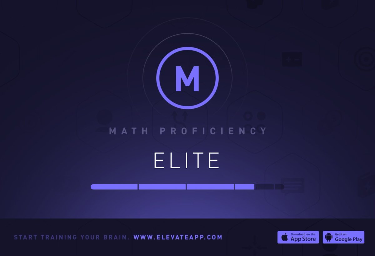 A_Omega_Media's tweet photo. My skill level on @ElevateApp in Math is now Elite. Download the app for free: https://t.co/SVb19sWmp2 https://t.co/bz3F2Oh6RK