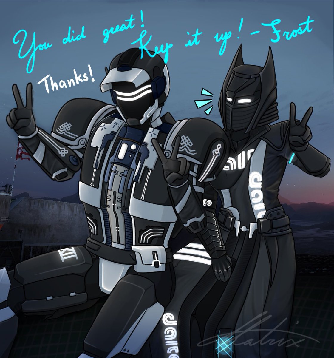 MatrixBearerT10's tweet photo. "So... where to partner?" —Mochi

DESIGNATION: Matrix-01
➤ Exo Titan
➤ 6'1-6'2
➤ Solar, Arc, Stasis, Prismatic
➤ Semi-lit writer
➤ N/SFW
➤ Open to ships
➤ DMs(N/SFW)/TL RP(SFW)

GHOST: Mochi
➤ Speaks for Matrix
➤ Chaotic lil shit https://t.co/UN5Sx54ybo