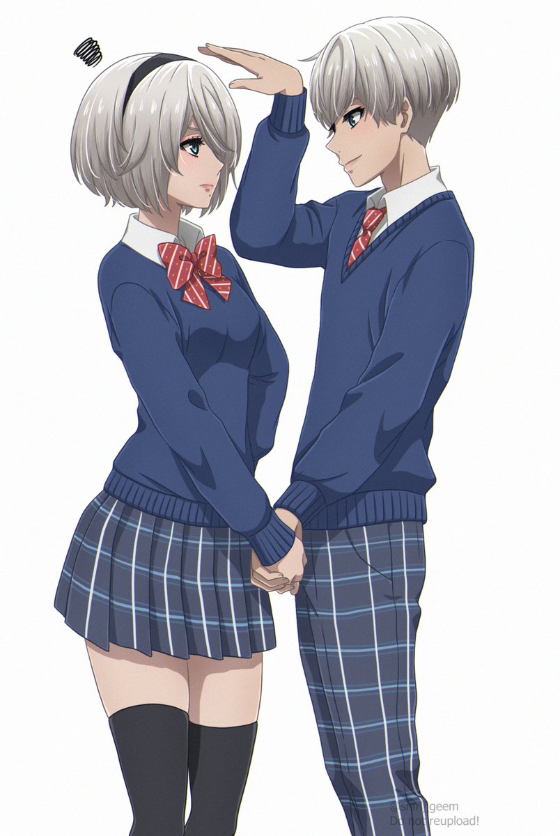 ashe_92l's tweet photo. We need more Highschool YoRHa shenanigans #NieR https://t.co/zRDvv2xzMz