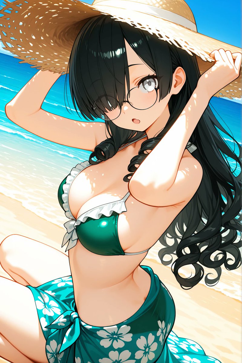 liymu_kazane's tweet photo. 7月5日は『ビキニスタイルの日』👙
遊びに来た海で砂浜を散策🌊
─呼ばれた令華は振り返る。

令華
「………？(ん、呼んだ？)」

#オズチャット
#オズチャアート https://t.co/kvpiY4GlBN