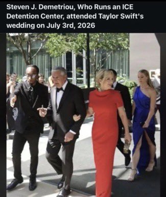 ThinkIndep's tweet photo. Billionaire Taylor Swift got pro-Israel Adam Sandler to officiate her multi million dollar, elitist-fest wedding &amp; invited multiple abusers, racists, Zionists, MAGA &amp; an executive ICE contractor. https://t.co/2ANCGxhH7r