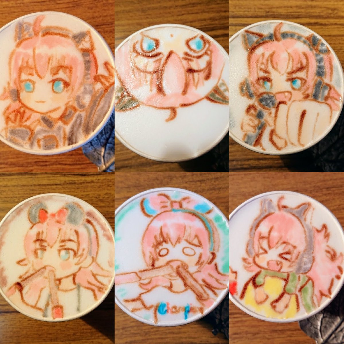 cafesansiro's tweet photo. おはようございます！
今日は紡木吏佐さんの誕生日（おめでとうございます🎂）ということで
今まで描いたチュチュラテアートからお気に入りのやつを集めました！ https://t.co/jo3vHzePEP