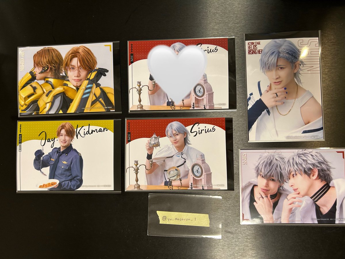 yu_macaron_1's tweet photo. 【交換】エリステ　ランダムブロマイド　ランブロ

譲：ジュニア、オスカー、ジェイ、シリウス、シン、シャムス

求：フェイス(縦)、ディノ(野球)各1点ずつ

7/5〜7/9の公演前後手渡し可能。
検索からでもお気軽にお声掛けください。 https://t.co/hqavGVaqWN