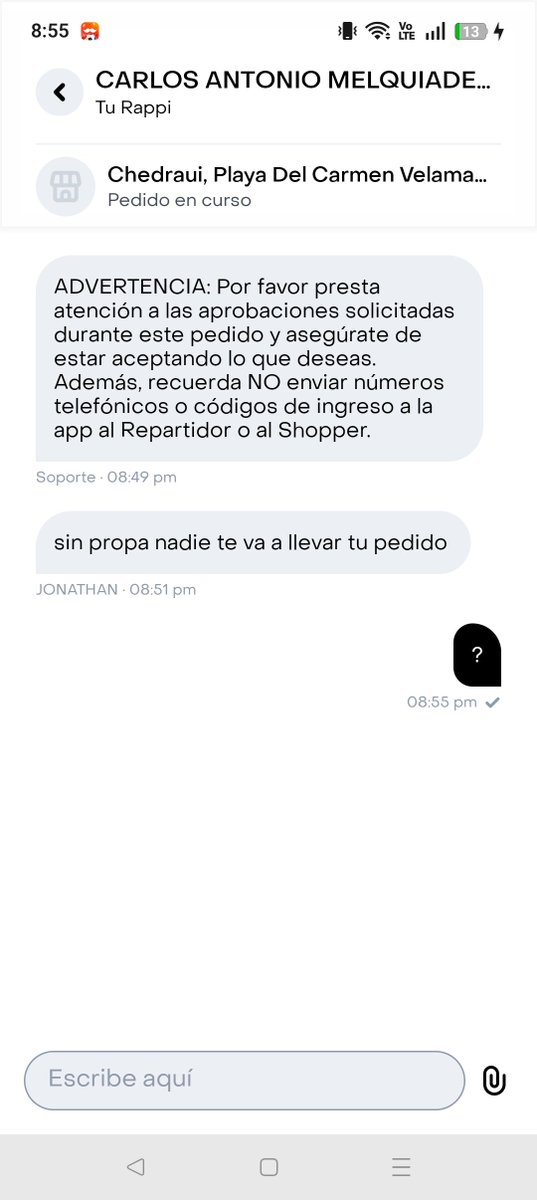 Blaze9912's tweet photo. @RappiMexico apoco tus repartidores deben exigir propina https://t.co/Os0kgZu0rE